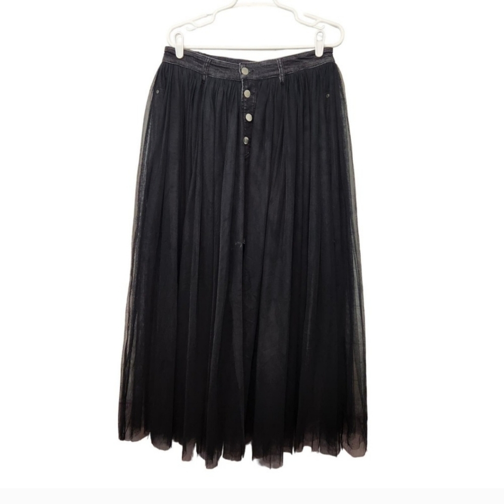 Venus Denim Mini Skirt (6) w/attached  Black Tulle Maxi Skirt